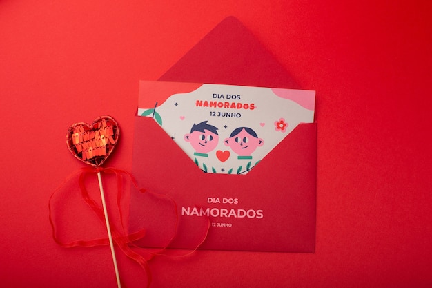 Dia dos namorados envelope mockup design