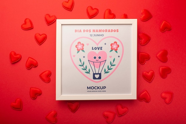 Dia dos namorados frame mockup design