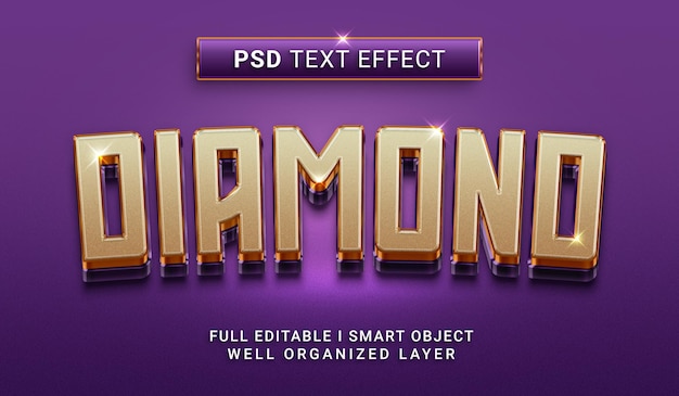 Diamond 3d style text effect