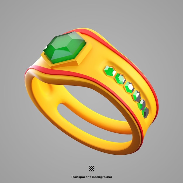 diamond ring 3D icon illusatration