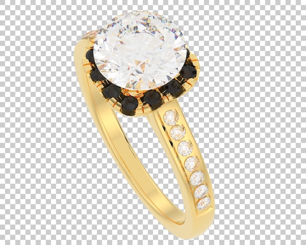 Diamond ring isolated on background 3d rendering illustration