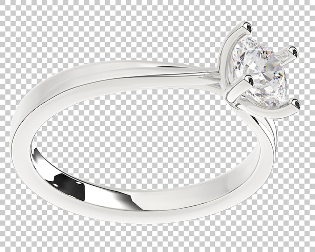 Diamond ring on transparent background 3d rendering illustration