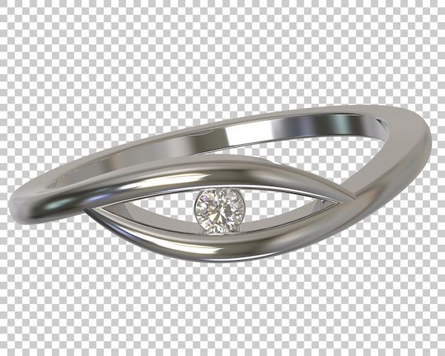 Diamond ring on transparent background 3d rendering illustration