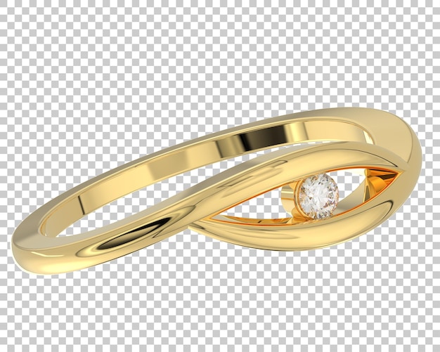 Diamond ring on transparent background 3d rendering illustration