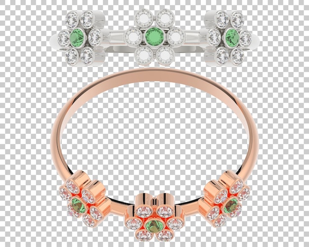 Diamond ring on transparent background 3d rendering illustration