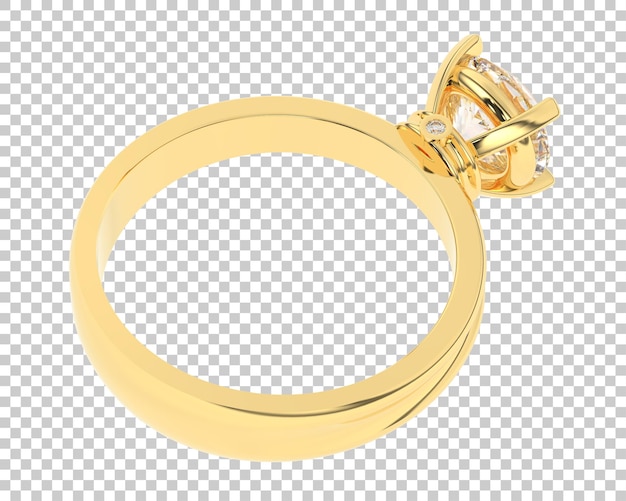 Diamond ring on transparent background 3d rendering illustration