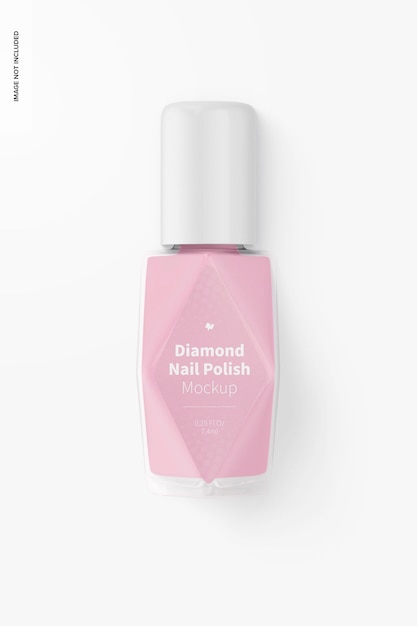 Diamond Shape Nail Polish Mockup, Top View