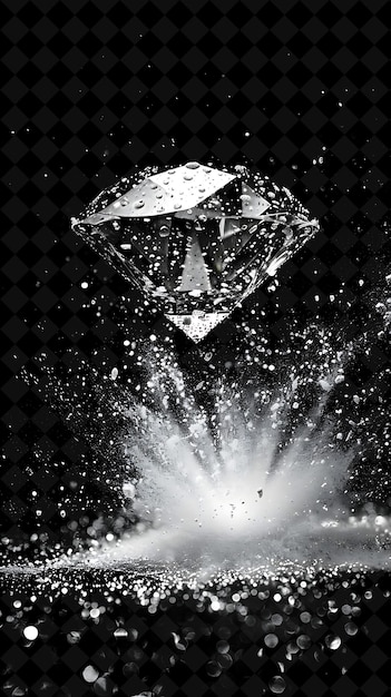 PSD a diamond that is on a black background with a flash