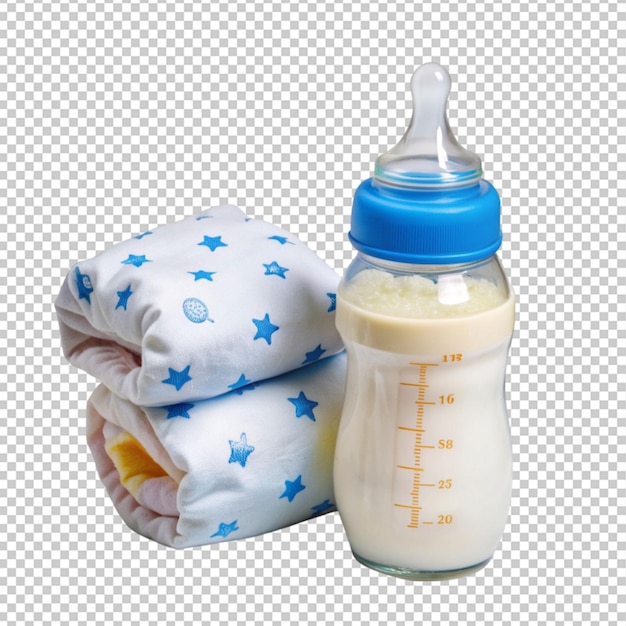 PSD diaper baby bottle with milk