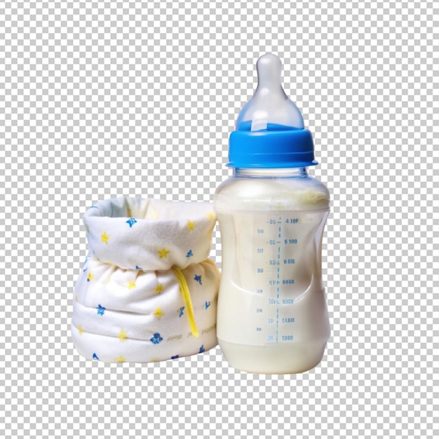 PSD diaper baby bottle with milk