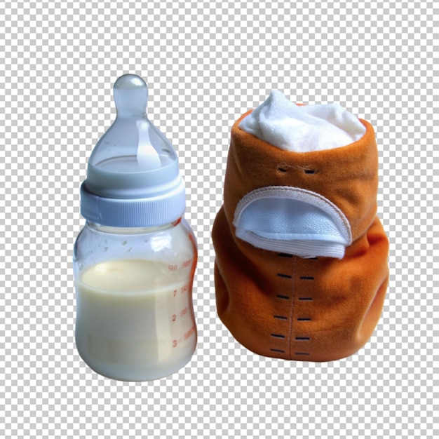 PSD diaper baby bottle with milk