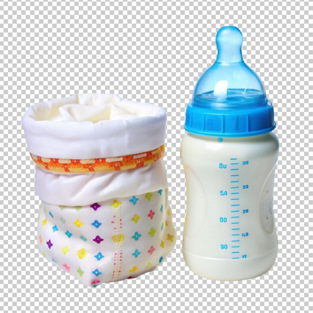 PSD diaper baby bottle with milk