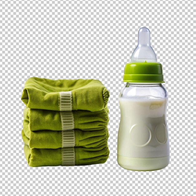 PSD diaper baby bottle with milk