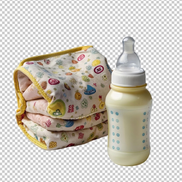 PSD diaper baby bottle with milk