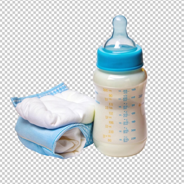 PSD diaper baby bottle with milk