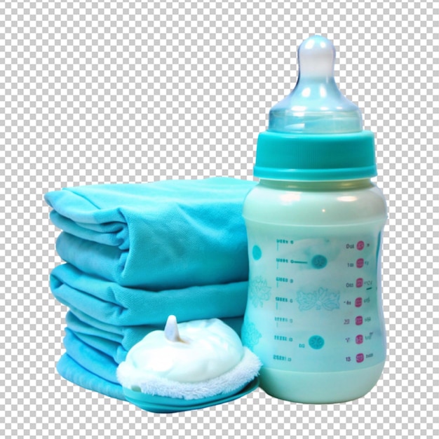 PSD diaper baby bottle with milk