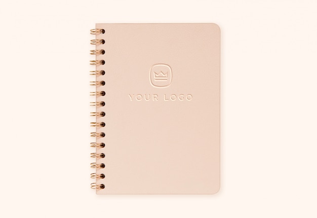 Diary cover logo mockup letterpress effect