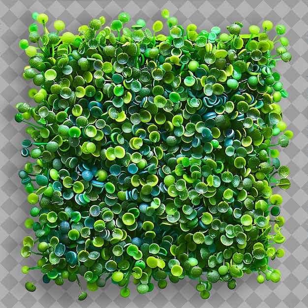 Dichondra With Vibrant Green and Blue Glass Beads and Red Mi PNG Green Grass Texture Image