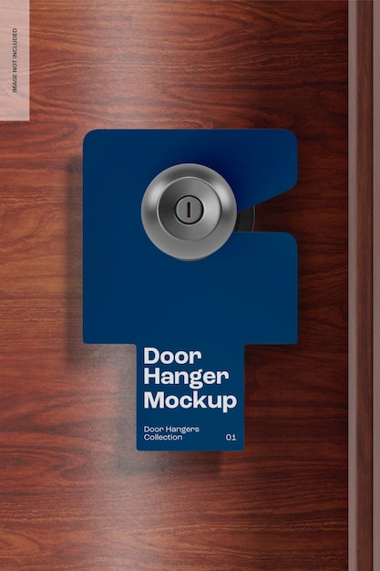 Die Cut Door Hanger Mockup, Front View