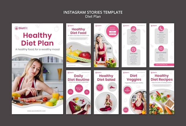 Diet plan instagram stories template