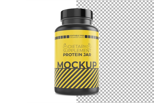 Dietary Supplement Protein Jar Mockup