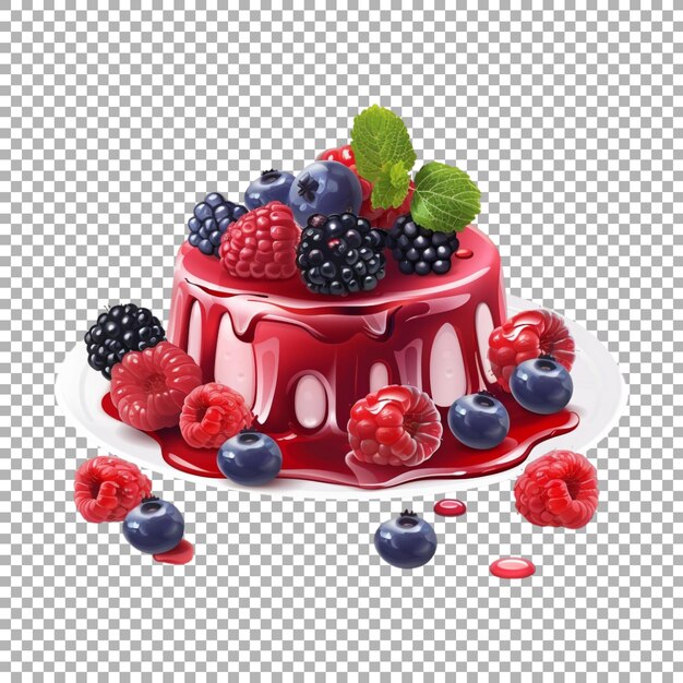 PSD different berries cake on transparent background ai generated