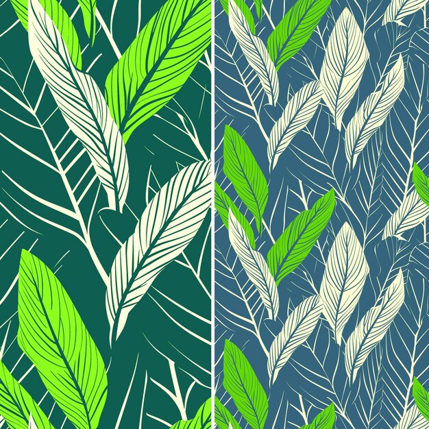 PSD different colored feathers on a green background