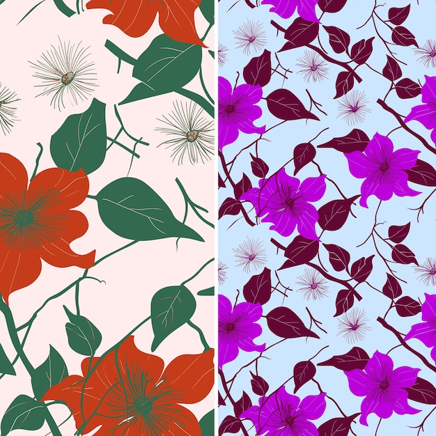 different colors of flowers and leaves in different colors