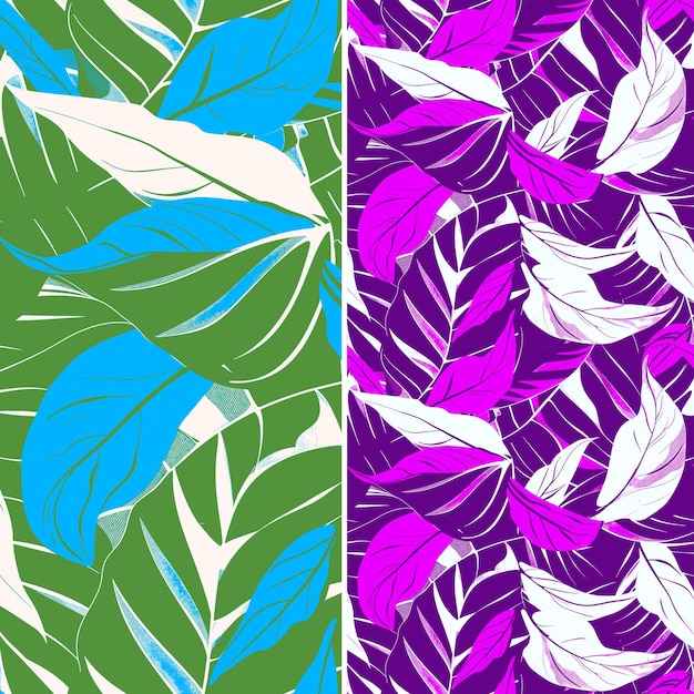 different colors of the leaves and the purple and blue