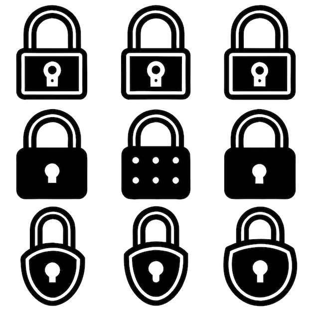 PSD different types of lock icon