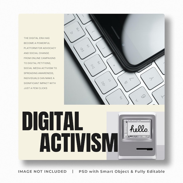 Digital activism social media post banner template