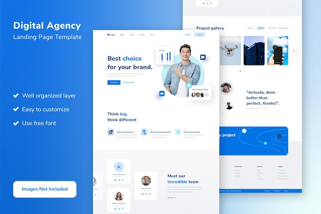 Digital agency landing page template