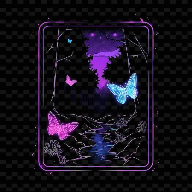 PSD a digital art of butterflies in a frame with butterflies on it