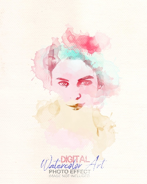 Digital art illustration art with watercolor photo effect