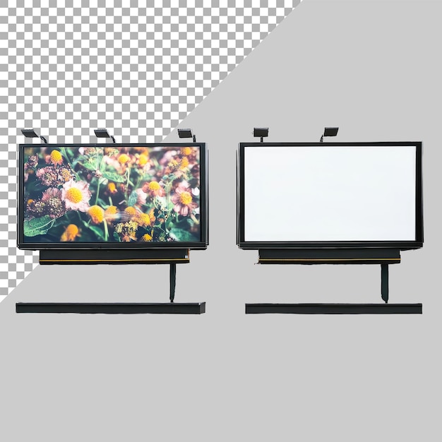 PSD digital billboards on white background