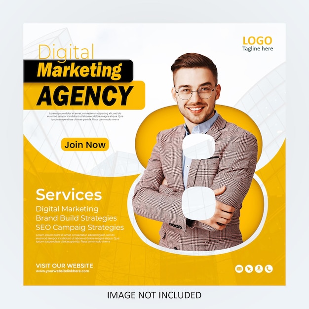 Digital business agency social media post Instagram post and web banner template