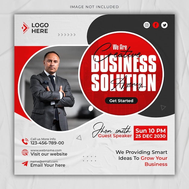 Digital business marketing agency social media post corporate web banner template