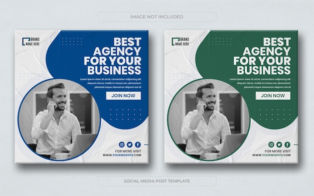 Digital business marketing agency social media post and web banner template