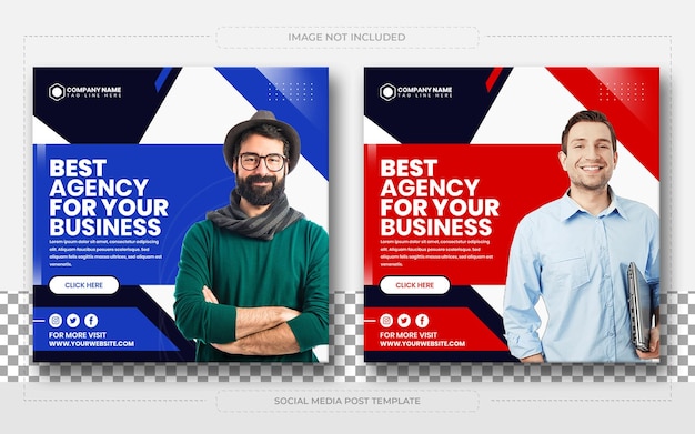 Digital business marketing agency social media post and web banner template