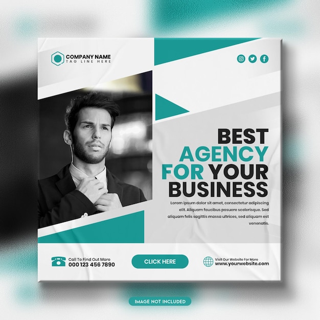 Digital business marketing agency social media post and web banner template