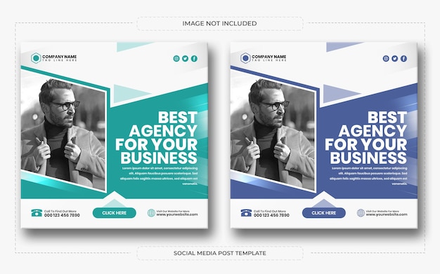 Digital business marketing agency social media post and web banner template