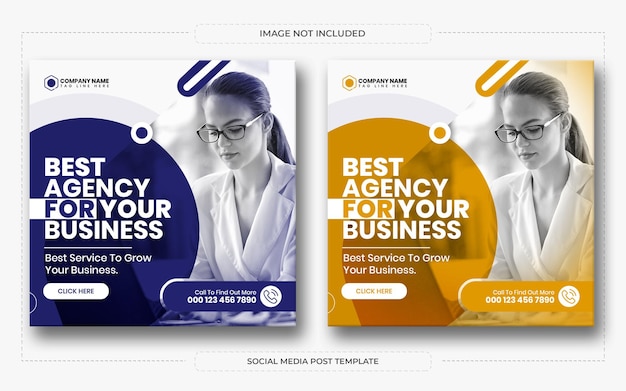 Digital business marketing agency social media post and web banner template