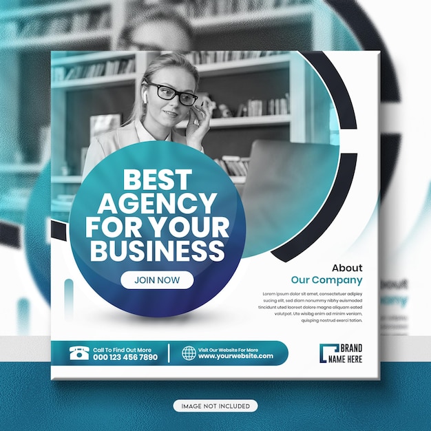 Digital business marketing agency social media post and web banner template