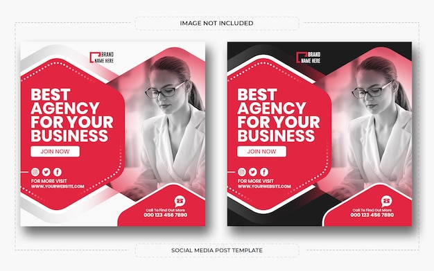 Digital business marketing agency social media post and web banner template