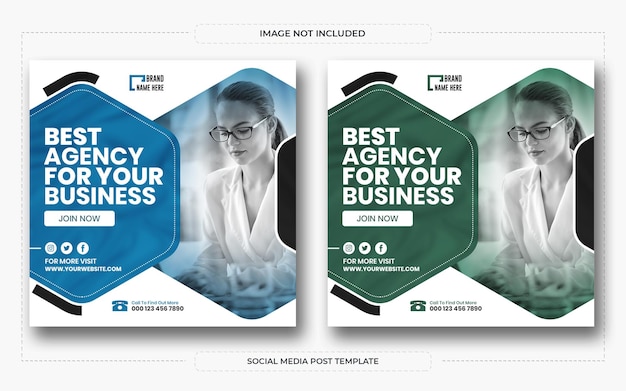 Digital business marketing agency social media post and web banner template