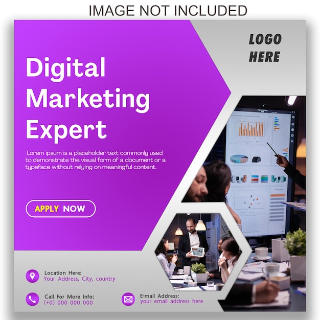 digital business marketing banner or post for social media