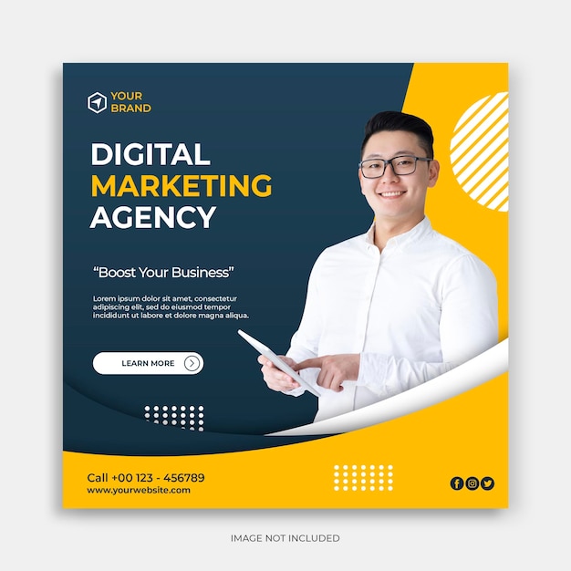 Digital business marketing social media post banner or square flier