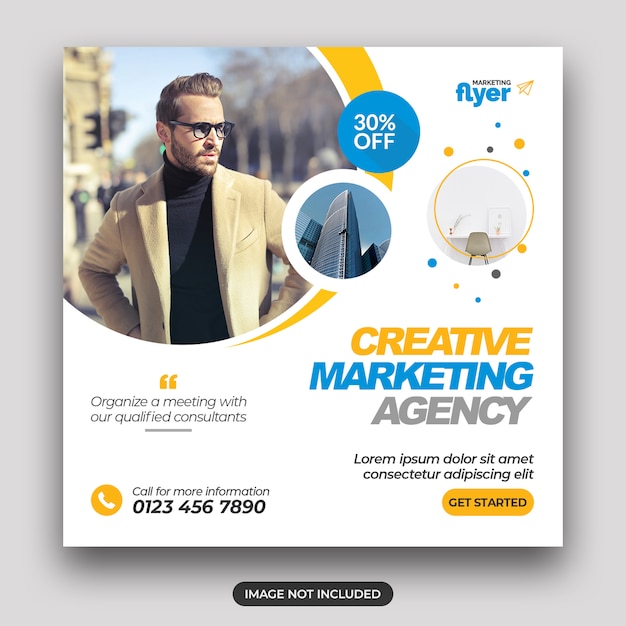 Digital business marketing social media post banner or square flyer 