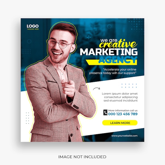 Digital business marketing social media post banner amp square flyer