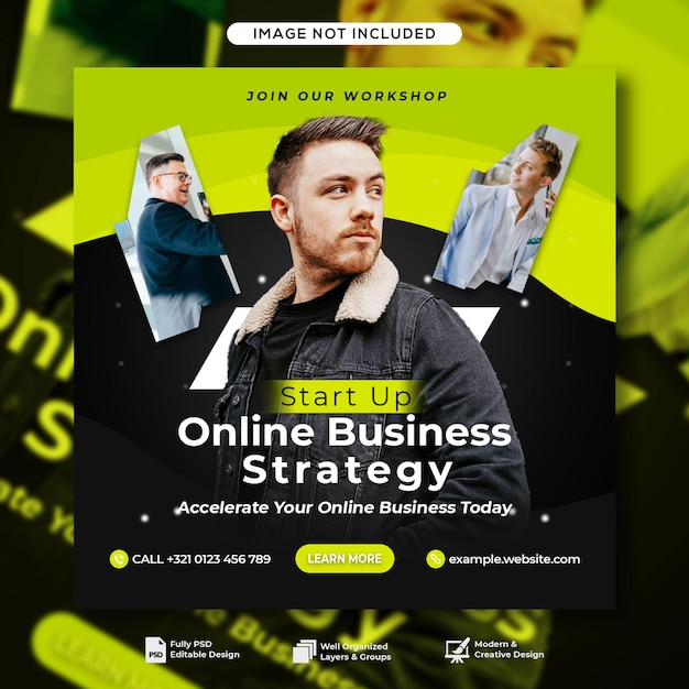 Digital business marketing social media post template